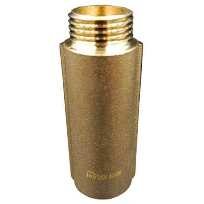Image of Invena 1/2&quot; BSP (15mm) Pipe Thread Extension Female x Male Cast Iron Brass 60mm long