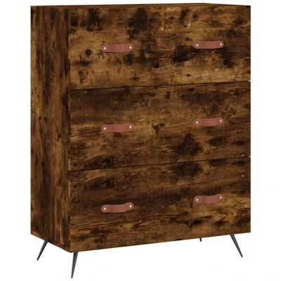 Image of Chest of Drawers Smoked Oak 69.5x34x90 cm Engineered Wood vidaXL