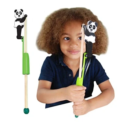 Image of Animal Acrobats Panda from Deluxebase. A Wooden Jungle Toy for Toddlers and Kids
