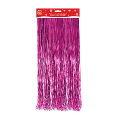 Image of Hot Pink Angel Hair Lamatte Christmas Xmas Tree Decoration Garland,