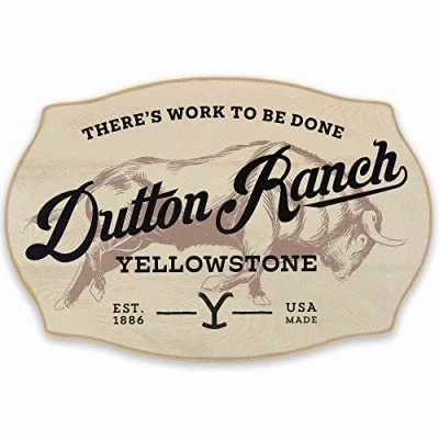 Image of Open Road Brands Yellowstone TV Show Dutton Ranch There&#039;s Work to Be Done Wood Wall Decor Art for Home Decorating