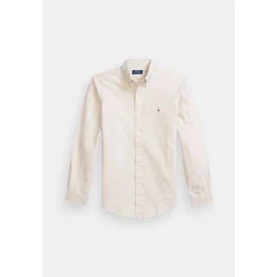 Image of Polo Ralph Lauren CHEMISE COUPE DROITE EN OXFORD men&#039;s Long sleeved Shirt in Beige