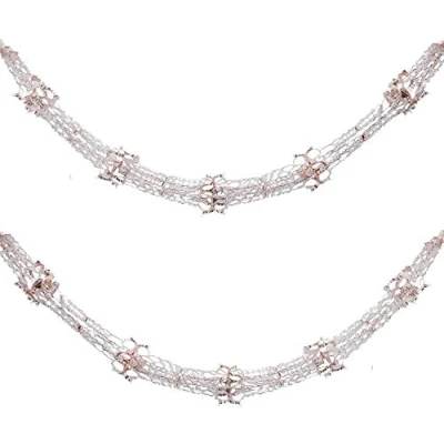 Image of Twin Pack Rose Gold Foil Garland Christmas Decoration Square Shaped Pattern