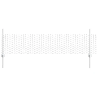 Image of vidaXL Garden Fence Set of 2 Galvanised steel 25 x 0.5 m Durable