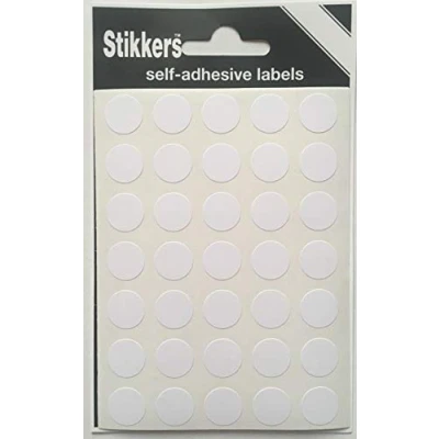 Image of White Sticky Labels Round 13mm Coloured Dots Easy Peel Self Adhesive Colour Coding Circle Stickers (245 Stickers)