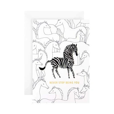 Image of Hallmark General Birthday Card Contemporary &#039;good Mail&#039; Zebra Design