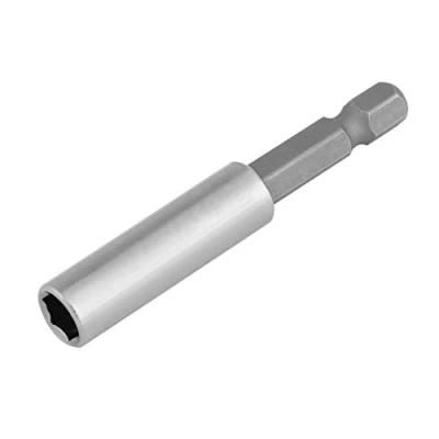 Image of Extension Drill Bit Holder, Carbon Steel Magnetic Screwdriver Socket Holder Hex Power Tool 60mm for Electric Drills Screwdrivers