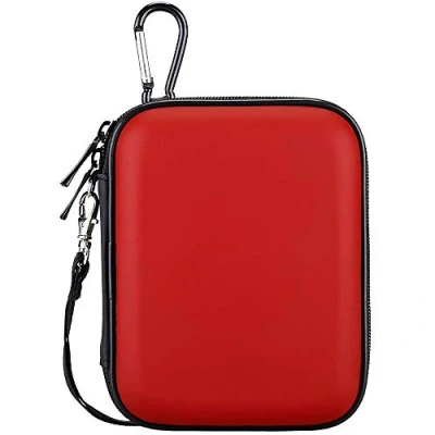 Image of Lacdo External Hard Drive Carrying Case for Seagate Portable/Game PS4/Expansion/Backup Plus Slim/One Touch Portable Cable Pouch 2.5 inch HDD 1TB 2TB 3TB 4TB 5TB Shockproof Travel Bag, Red