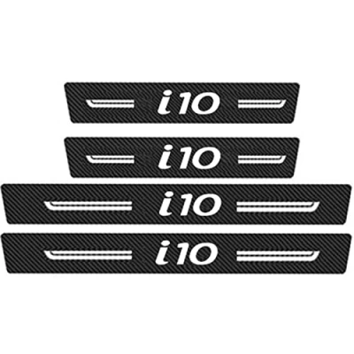 Image of EAGLEG 4pcs Car Door Sill Protector Kick Plates for Hyun dai Accent Tucson KONA EON Equus i10 i20 ix25 ix35, Carbon Fiber Scuff Guard Threshold Cover Pedal, Sticker Trim Accessories,
