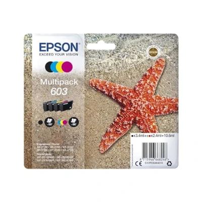 Image of Epson 603 Starfish Genuine Multipack, Eco Friendly Packaging, 4 Colours Ink Cartridges