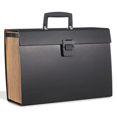 Image of ASAB Folder Organiser Large Capacity Expanding File with 19 Pockets Waterproof Document Portable Paperwork Filing for Storage Home Office School (Black)