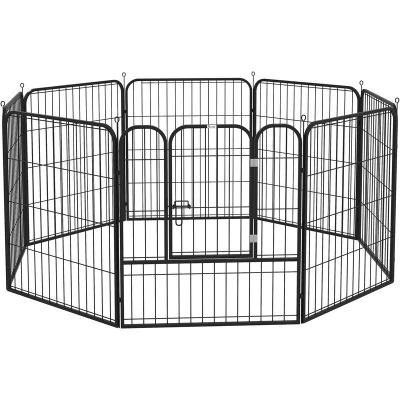 Image of PawHut Dog Pen 8 Panels Puppy Heavy Duty Pet Playpen for Indoor Outdoor Dogs, Rabbits, Ducks 80cm High