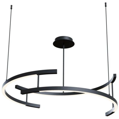 Image of Line Modern Integrated Pendant Ceiling Light Black, 3000K