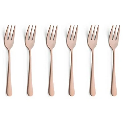 Image of Amefa Austin 6 Pastry Forks Matte Copper