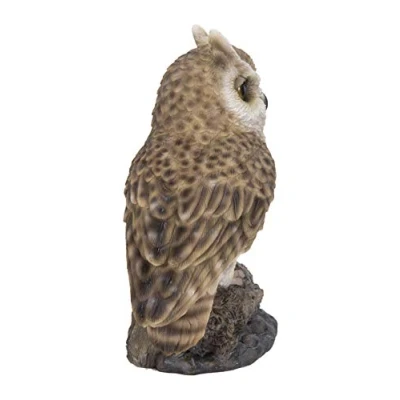 Image of Hi Line Gift Ltd. MOTION ACTIVATED SINGING LONG EARED OWLET STANDING ON STUMP