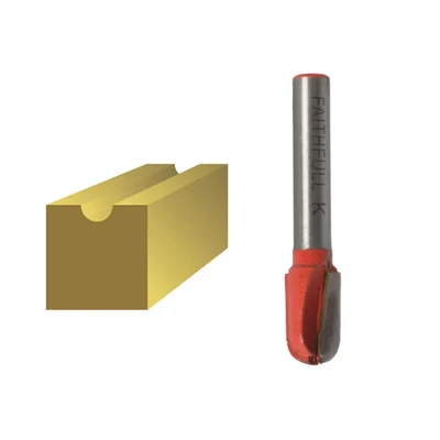 Image of Faithfull FAIRB62 Router Bit TC Radius 1/4in 5.0mm x 18mm, Red / Silver