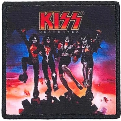 Image of Kiss Patch Destroyer Album Cover Band Logo Official Black Printed Iron On Einheitsgröße