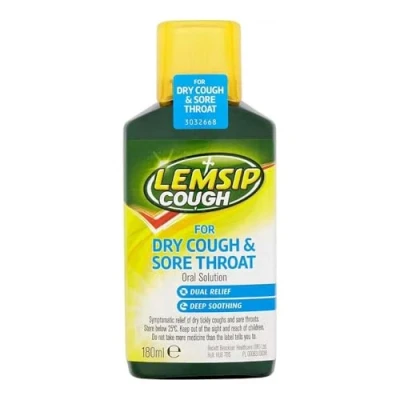 Image of Cough for Dry &amp; Sore Throats 180ml Max Strength Dual Action
