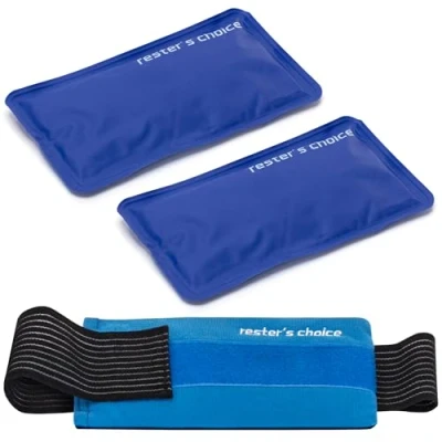 Image of 2 Soft Gel Ice Packs for Injuries Reusable with Extra Comfy Adjustable Cold Pack Wrap, Flexible Hot and Compress