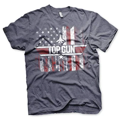Image of Top Gun Officially Licensed America Mens T Shirt (Navy Heather)