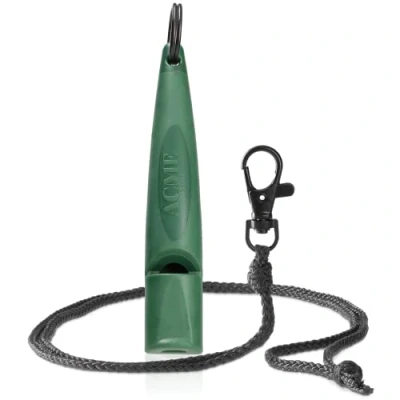 Image of ACME Dog Whistle No. 210.5 (Update 2023) with Free Band in Matte Black, Alpha, Ideal for Callback, Long Range, Frequency Standardised (Forest Green)