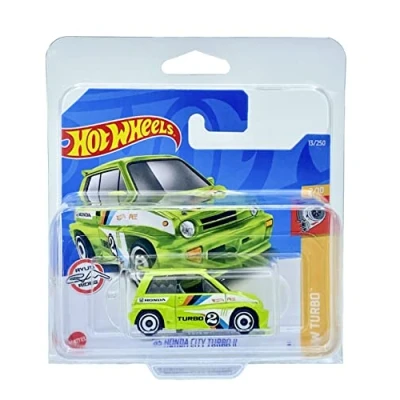 Image of Hot Wheels &#039;85 Honda City Turbo II (Lime Green) 2/10 HW 2022 13/250 (Short Card) *** COMES IN A KLAS CAR KEEPER PROTECTIVE COLLECTORS CASE HCV25