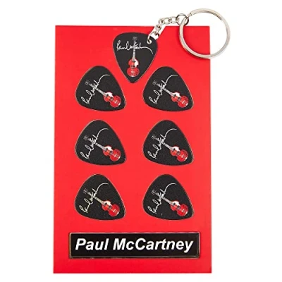 Image of P McCartney Guitar Plectrum Gift Set 6 Artist Plectrums 1 Keyring