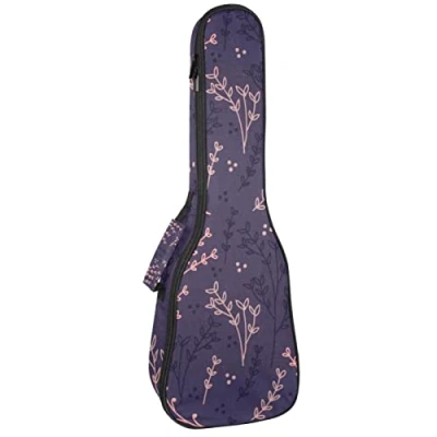 Image of Ukulele Bag Purple Case for Soprano Tenor Concert 23 Inch 10MM Thick Soft Padded Adjustable Straps Gig