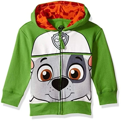 Image of Paw Patrol Boys Character Big Face Zip up Hoodies Hooded Sweatshirt, Green, 4 Years