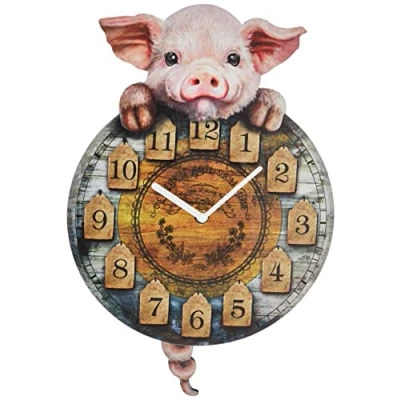 Image of Nemesis Now Tickin Clock, Polyresin, Brown, 32cm