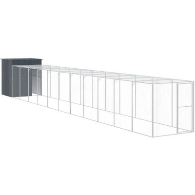 Image of vidaXL Chicken Cage with Run Anthracite 165x1271x181 cm Galvanised Steel