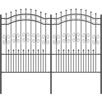 Image of vidaXL Garden Fence Grey 190 cm Powder coated steel