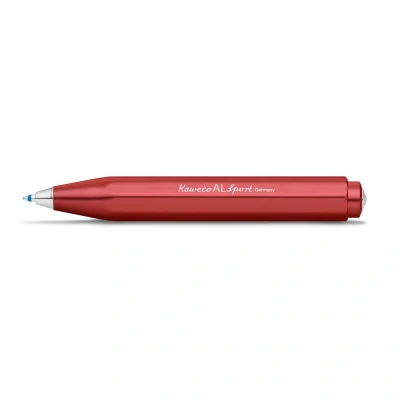 Image of Kaweco AL SPORT Ball Pen Deep Red I Retractable Ballpoint in Classic Design with Standard D1 Refills Aluminium 10.5 cm
