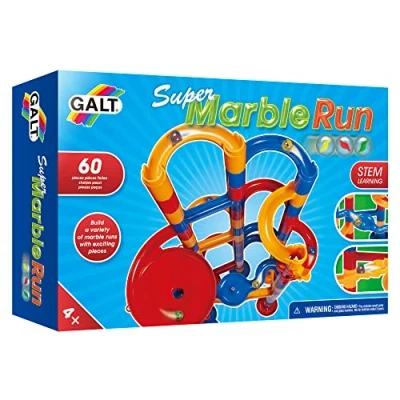Image of Galt Super Marble Run 60Pc Kids Construction Set, Fun Childrens Building Toys Young Engineer Cause and Effect STEM Learning Design Skills Gift for Boys Girls Ages 4 Years Plus