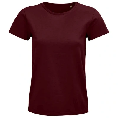Image of SOLS Womens/Ladies Pioneer Organic T Shirt (Burgundy) Cotton Size Small