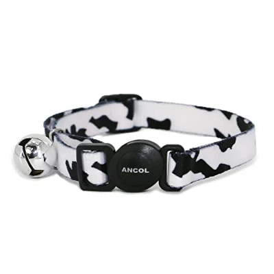 Image of Ancol Camouflage Cat Collar with safety buckle blk&amp;White