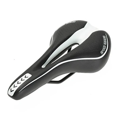 Image of BigTron Comfortable MTB Saddle Cycling Seat with Cushion for Offroad travels Black+White