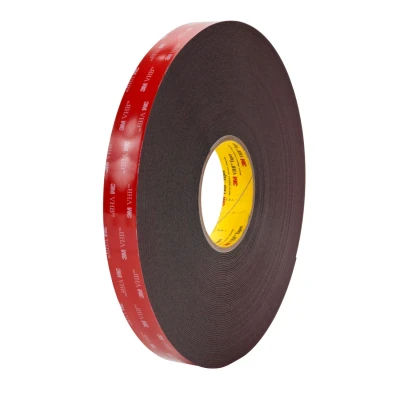 Image of 3M 5952 VHB Adhesive Tape, 19 mm x 33 m, 0.64 mm, Black, Film Liner, Pack of 4