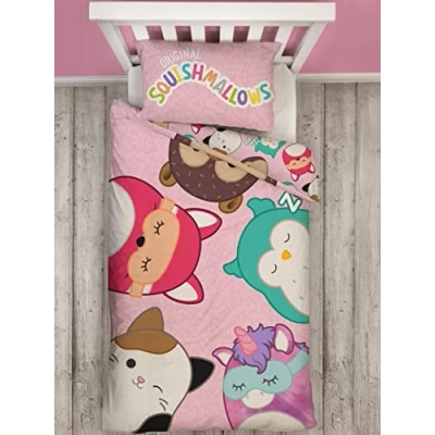 Image of Squishmallows Duvet Set I Reversible Single Cover Kids Bedding With Matching Pillowcase