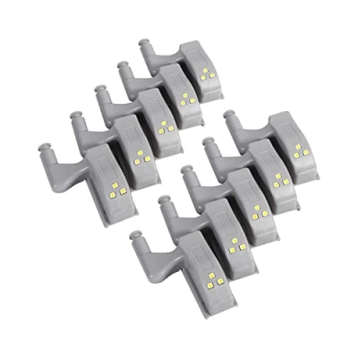 Image of 10Pcs Warm/Cool White Universal Cabinet Cupboard Closet Night Light Wardrobe LED Hinge Sensor Home Kitchen(Cold Light)