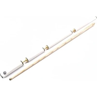 Image of SGL WHITE COMBI ADJUSTABLE 5PC ASH POOL SNOOKER CUE 9MM TIP**