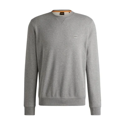 Image of BOSS Mens Westart Cotton Terry Regular fit Sweatshirt with Logo Patch