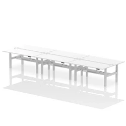Image of Air B2B 1800x800mm Height Adjustable 6P Bench Desk CP White/Silver