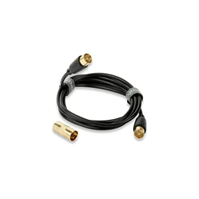 Image of QED Connect Co ax (M M) Aerial Cable with Female to Adapter (3.0m)