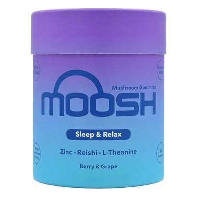 Image of Moosh Mushroom Gummies 3000mg 60 (Reishi, Lions Mane, Chaga, Coryceps) Sugar Free, 100% Vegan (Sleep &amp; Relax (Reishi))