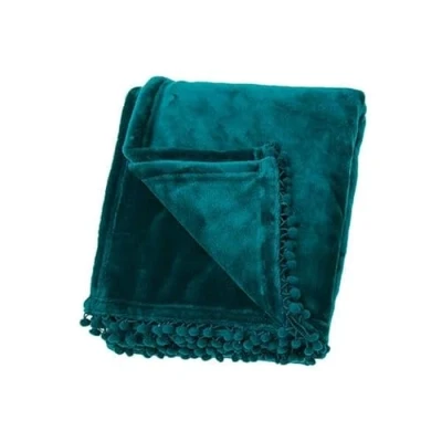 Image of Walton &amp; Co Cashmere Touch Peacock Fleece Throw