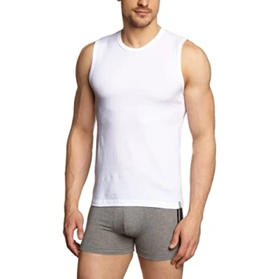 Image of Schiesser Men&#039;s Tank top Undershirt, Opaque, White (100 White), L/6