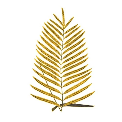 Image of Wee Blue Coo Botanics Gold And Grey Fern Unframed Art Print Poster Wall Decor 12x16 inch