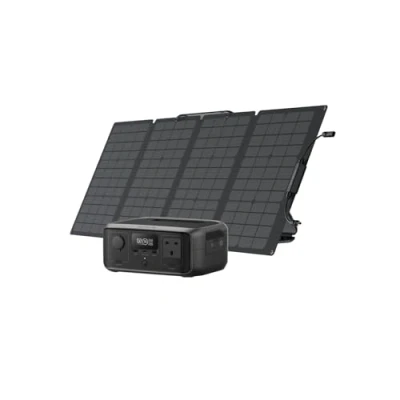 Image of ECOFLOW River 3 Portable Power Station with 110W Solar Panel, 245Wh LFP Battery, up to 600W Output, GaN Efficiency Doubles runtime,