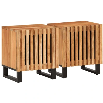Image of vidaXL Bedside Cabinets 2 pcs 40x34x46 cm Solid Wood Acacia